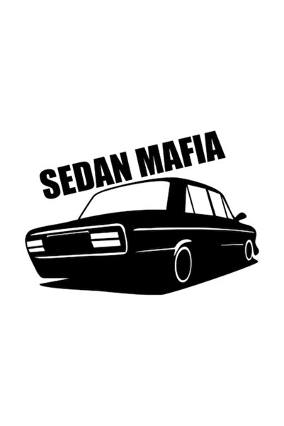 Universal Car Sticker 'Sedan Mafia', 15cm, Black