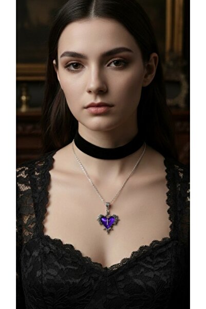 Corvus kolye&bileklik Silver Mor Heard Cross Gotik Kolye