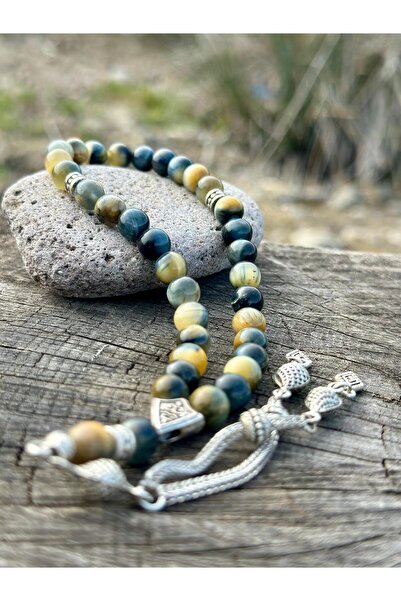 Zodyak Doğal Taş 33 Pieces Globe Cut Yellow Opal Prayers Beads