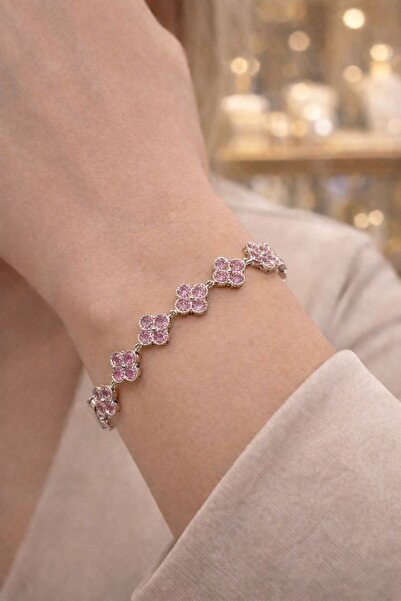 Silver YONCA İŞLEMELİ VAN CLEEF 925 AYAR GÜMÜŞ BİLEKLİK