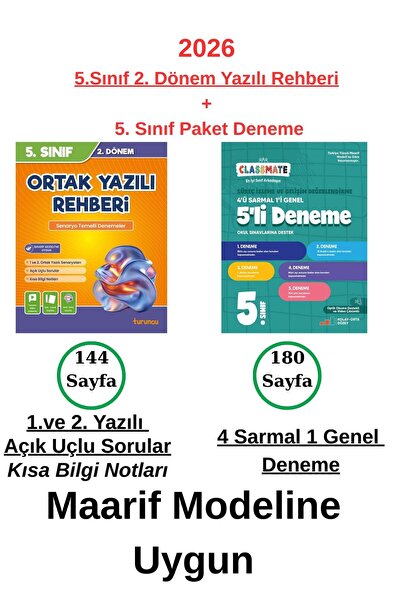 Okyanus Yayınları 5.Sınıf Paket Deneme - Turuncu Yayınları 2. Dönem Yazılı No...
