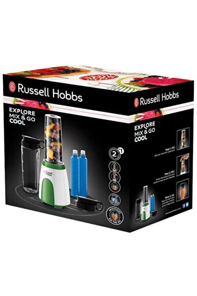 RUSSELL HOBBS Blender Explore Mix & Go Cool, 300 W, 0.6 L, 2 recipiente Trita...