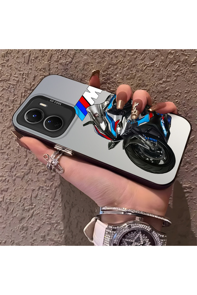 CHICASELUX Motorcycle Patterned Silicone Edge Hard Back Anti Fall Phone Case ...