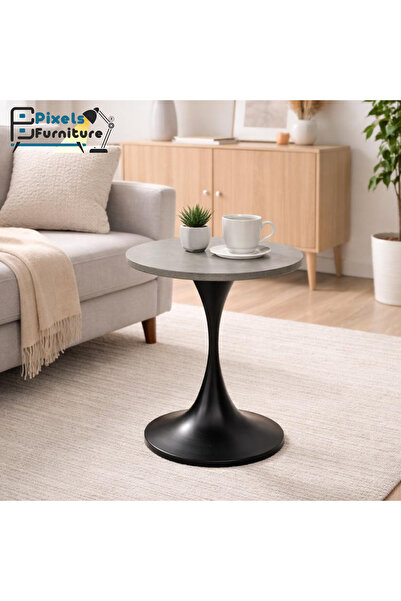 PixelsFurniture A round serving table from Pixel Furniture, with a wooden top...