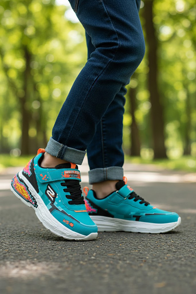 Ayakkabı Fuarı Elit 26YASWS0076 Filet Boy Classic sneakerși Turcoaz