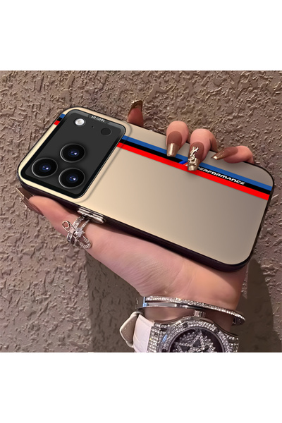 CHICASELUX iPhone 17 Pro Max ile Uyumlu Araba Logosu Silikon Kenar Sert Arka ...