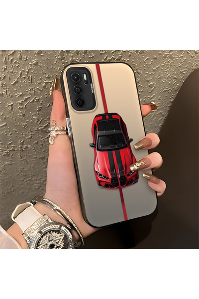 Hontinga حافظة متوافقة مع هاتف OPPO A55 4G BMW منقوش مصنوعة من السيليكون بحاف...