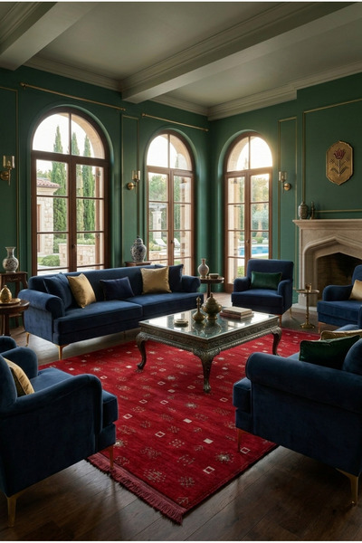 Roslyn Home and Rug Dokuma Pamuk Şönil Kilim Afgan Halı Yıkanabilir Kaymaz Ha...