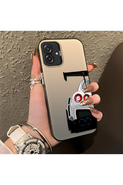 Hontinga حافظة هاتف سامسونج جالاكسي A07 متوافقة مع حافة السيليكون الصلبة ومضا...