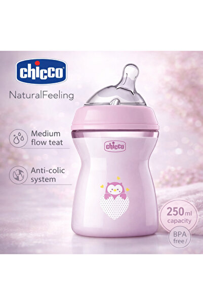 Chicco Biberon NaturalFeeling 250ML 2+ fata hranire naturala anti colici