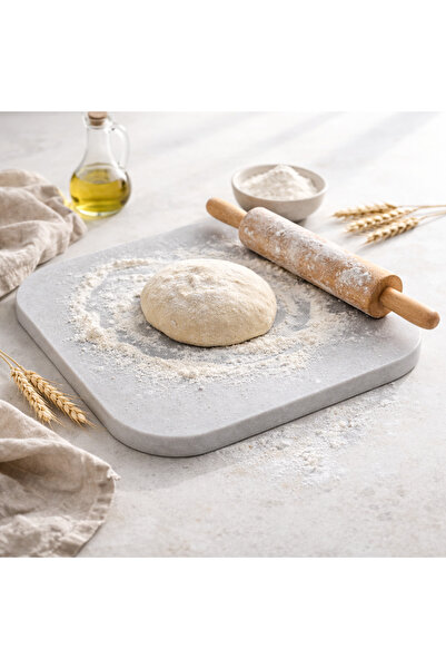 SIRÉ Studio SIRÉ LUMEN Mermer Hamur Açma Tahtası 35x35 cm – Parlak Yüzey Sunu...