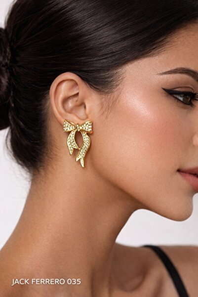Jack Ferrero Gold Belle Nail Earrings
