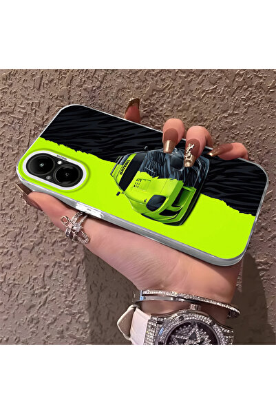 CHICASELUX حافظة هاتف لامبورغيني منقوش من السيليكون ذات حافة صلبة ومضادة للسق...