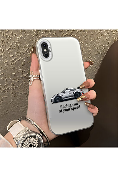 Hontinga iPhone XS Max Uyumlu Silikon Kenar Sert Arka Anti Düşme Telefon Kılı...