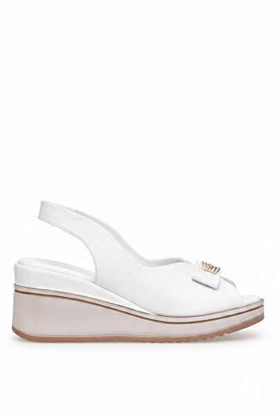 Mammamia D26YS-5295 Дамски сандали с платформа от естествена кожа, бели