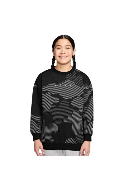 Nike Bluza G NSW CLUB FLC BXY CREW AOP