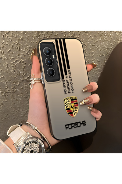 Hontinga حافظة هاتف Realme C65 4G متوافقة مع السيليكون ذات الحواف الصلبة ومضا...