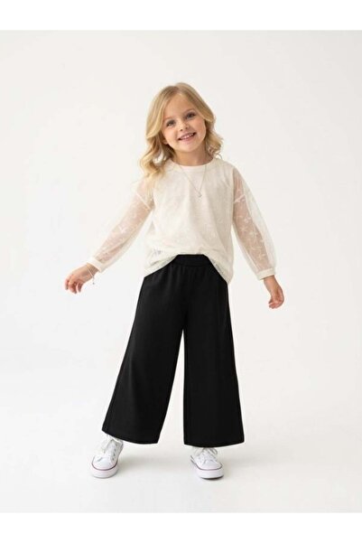 Zekids Girl's Wide-Leg Modal Fabric Sweatpants