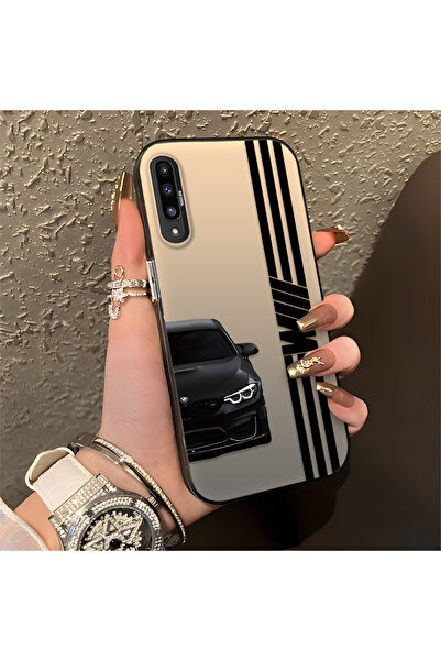 Hontinga حافظة هاتف سامسونج جالاكسي A50 متوافقة مع سيارة BMW منقوش ذات حافة م...