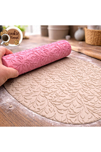 CookieKonsept Yaprak ve Dal Dokulu Merdane | Kurabiye, Şeker Hamuru ve Kil İçin