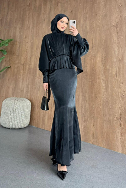 Hazamoda Janjan Yarasa Evening Dress Black