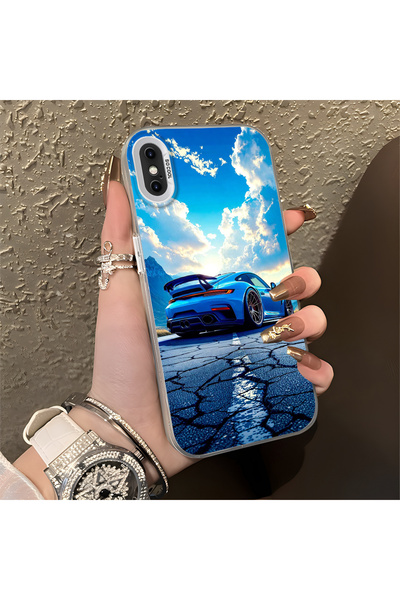 Hontinga iPhone X Compatible Sports Car Silicone Edge Hard Back Anti Fall Pho...