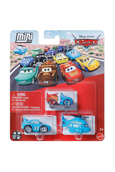 CARS Üçlü Mini Racers - Transforming Lightning McQueen & Rotor Turbosky & Str...