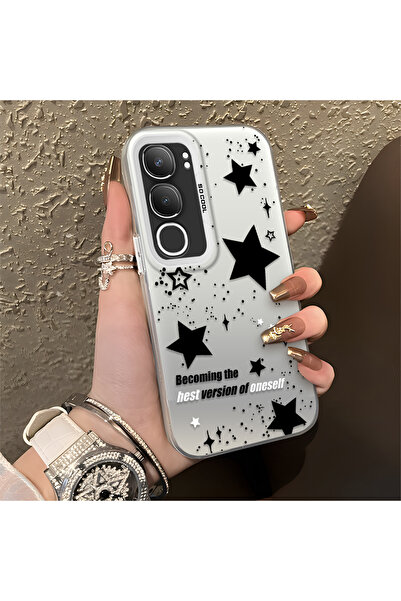 Vivo Y19S Compatible Stars Patterned Silicone Edge Hard Back Anti Fall Phone Case