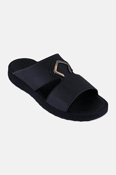 London Fog Men Slip On Arabic Sandals, Black