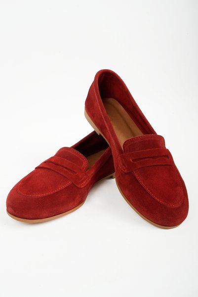 NOVEZA Women's Genuine Leather Belted Loafers Casual Stylish and Comfortable Ballet Flats