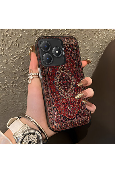 Hontinga حافظة هاتف Realme C61 متوافقة مع سجادة كليم منقوش من السيليكون ذات ح...