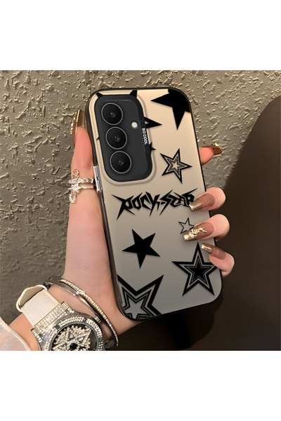 Hontinga حافظة هاتف سيليكون متوافقة مع سامسونج جالاكسي S25 FE، طراز ستارز منق...