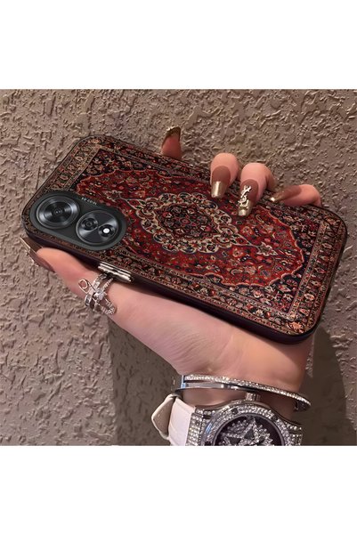CHICASELUX سجاد منقوش حافظة هاتف خلفية صلبة من السيليكون متوافقة مع OPPO A60