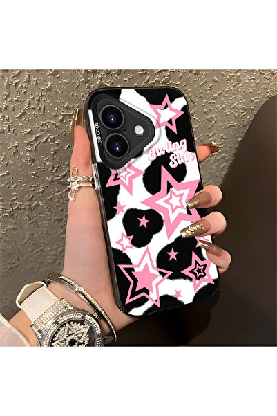 Hontinga iPhone 16 Plus Compatible Silicone Edge Hard Back Anti-Fall Phone Ca...