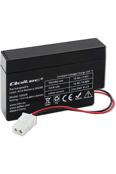 Qoltec AGM battery 12V 0.8Ah max.12A
