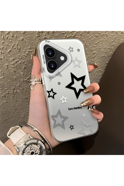 Hontinga iPhone 16 Plus Compatible Silicone Edge Hard Back Anti-Fall Phone Ca...