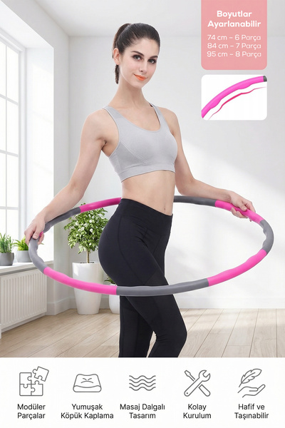Arfseb Ayarlanabilir Hula Hoop Egzersiz Çemberi 8 Parça Masajlı Spor Çemberi ...