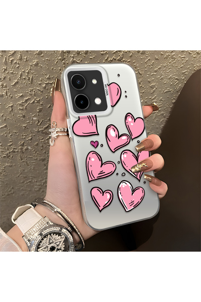 Hontinga حافظة هاتف Vivo Y28 متوافقة مع الحواف السيليكونية الصلبة والمضادة لل...