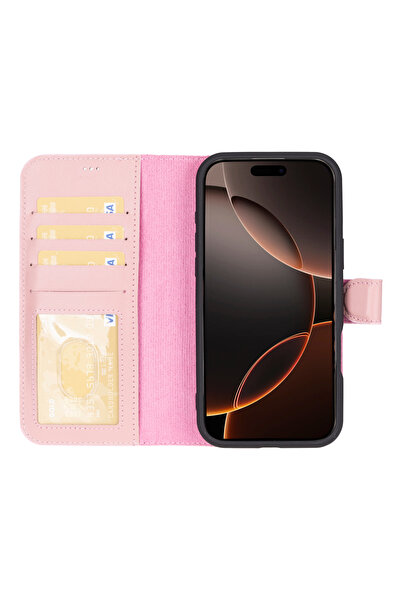 Lemonfoni Hakiki Deri iPhone 16 Pro Max Kablosuz Şarj ve MagSafe Uyumlu Cüzda...