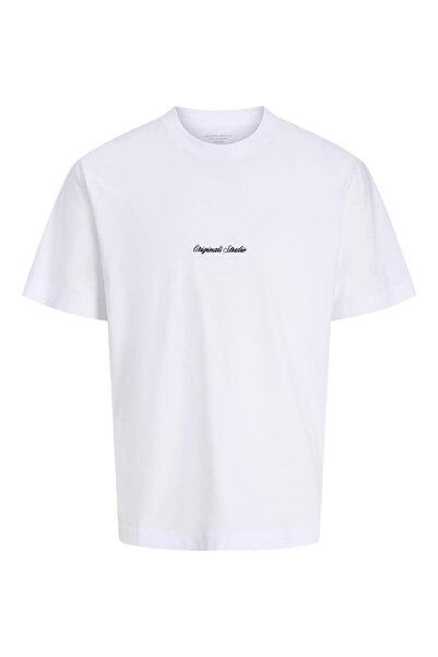 Jack & Jones Jornorrebro Emb Tee Λευκό Ανδρικό T-Shirt 12282892