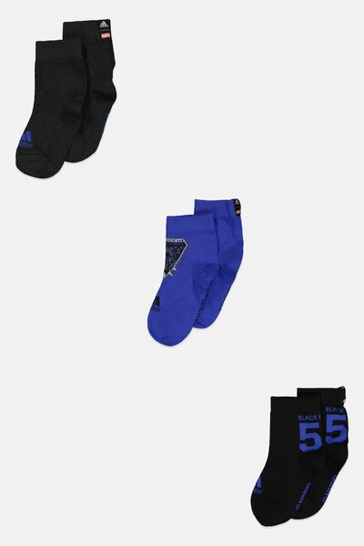 adidas Marvel x Toddlers Boy 3 Pair Brand Logo Socks, Multicolor