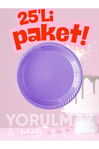 yorulmaz ambalaj 🟣   Rainbow Lila Plastic Plates 25 Pieces – Stylish & Durab...