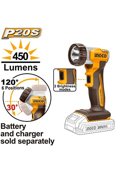 Ingco Flashlight 20V 450 Lumens