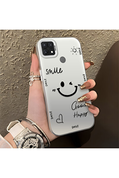 Hontinga Oppo A15 Compatible Silicone Edge Hard Back Anti-Fall Phone Case Smi...