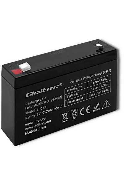 Qoltec Baterie AGM 53072 | 6V | 7,2 Ah