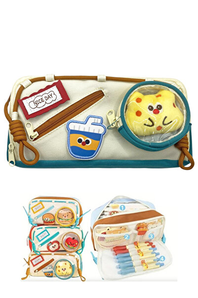 Limmy Pencil Case Cute Soft Large Capacity Two Compartment Pen Holder - Bubbl...