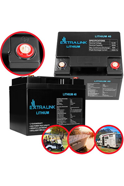 Extralink LiFePO4 40AH | Accumulator | 12.8V, BMS