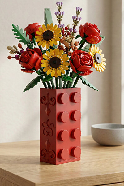 Biparca Store Vază roșie cu motiv și proeminență mare – Ghiveci decorativ mod...