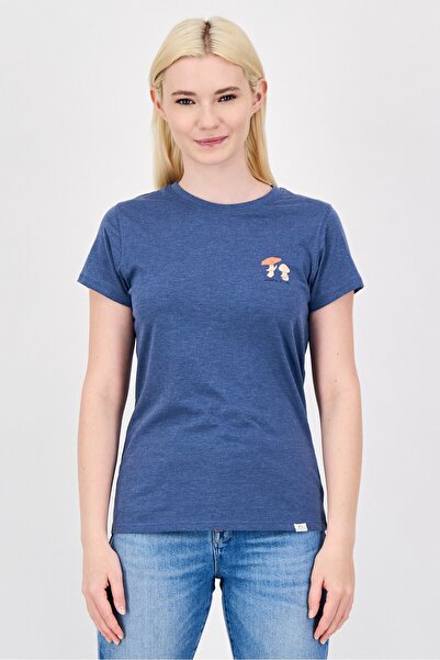 Mountain And Isles Women Crew Neck Short Sleeve Graphic T-Shirt, Slate Blue