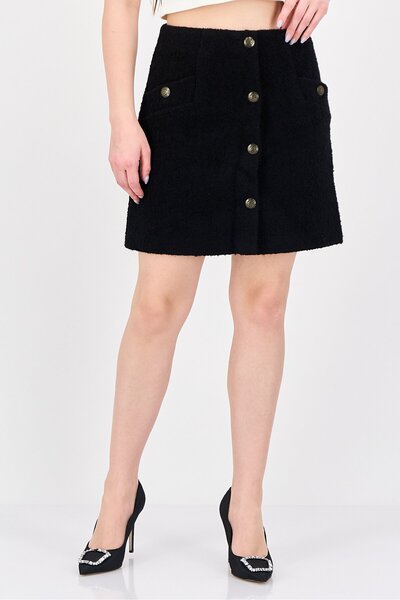 SANDRO Women Textured Mini Skirt, Black